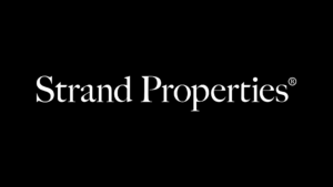 Strand Properties x Ilves logo mustalla pohjalla