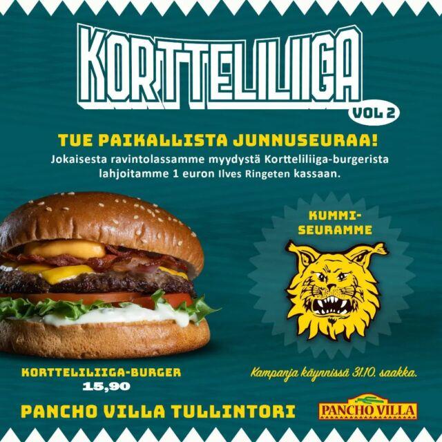 Ilves Ringette on lokakuun ajan mukana Pancho Villan Kortteliliiga-kampanjassa! Käy syömässä Pancho Villa Tullintorilla Kortteliliiga-Burger ja tuet samalla seuramme junioritoimintaa! 🍔🍟

@panchovillatullintori 

#ilvesringette #ilves #seurasydän #meidänjuttu